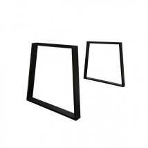 Meubletmoi - 2 pieds de table de repas métal noir design luge H.65 cm - 02