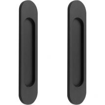 Jn.songs - 2 Piezas Adhesivo Manijas, Tiradores para Puertas Correderas, Tirador de Aluminio para Muebles, Armarios, Ventanas 180mm - Negro
