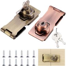 Petites Ecrevisses - 2 Piezas Cerraduras de Cerrojo para Puerta 2,5 Pulgadas Cerradura de Armario con Llaves Candado para Muebles Cajones Casilleros