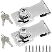 Petites Ecrevisses - 2 Piezas Cerraduras de Cerrojo para Puerta Cerradura de Armario con Llaves Candado para Muebles Cajones Casilleros Cromo - 3