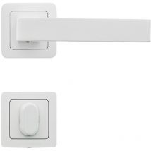 2 poignées canela blanc mat+ 2 rosaces condamnation blanc mat AYR