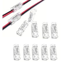 2-poliger Kabelverbinder – Lötfreier Draht-zu-draht Schnellverbinder Für 0.35–0.5 mm² (awg22–20), 2p Elektro Steckverbinder Für Led, 10 Stück