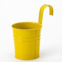 2 Pots De Fleurs En Métal Suspendus, Jardinière En Pot En Fer Avec Trou De Drainage, Parfaits Pour La Décoration Du Jardin(jaune)