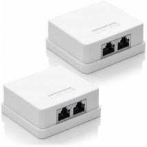 2 prises réseau CAT 6a, 2 prises FTP RJ45, câble de montage mural Ethernet 10 Gbit LAN blindé, blanc