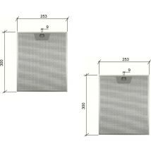 2 PZ FILTRO CAPPA ALLUMINIO UNIVERSALE FABER 253 x 300 x 8 mm CD 39610300 F 204