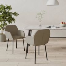 Bonnevie - 2 pz Sedie da Pranzo,Sedie da Salotto per Sala da Pranzo/Soggiorno,Sedie da Cucina Moderne Grigio Chiaro in Velluto CNEIV420680