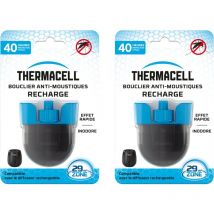 Thermacell - 2 Recharges Pour Piège Anti Moustiques & Moustiques Tigres THE55NOIR - 40h - Pour Bouclier 29m² - Inodore THE55RECHARG40X2