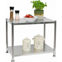 Shelfr - 2 Ripiani Scaffale in Acciaio Inox - 60kg Scaffalatura Metallo - 61x36x50 Cucina