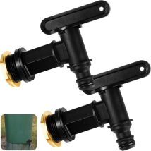 2 Robinets De Citerne D'Eau Robinets De Réservoir D'Eau À Encliqueter Connecteur De Baril De Pluie 3/4 Bsp Tuyau De Réservoir De Stockage De Bout 