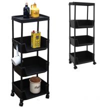 2 Rollwagen mit Körben - 35x24x100 Aufbewahrungswagen - Allzweckwagen Bad Küche