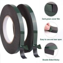 2 rouleau 12mm uban Adhésif Double Face en Mousse Noire,Rouleaux de Ruban de Montage étanche pour les Garnitures de Voitures,Plaques