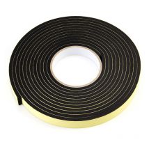 Bromol - 2 rouleaux de joints de porte isolés, joints en mousse adhésive, joints en caoutchouc, 12 mm (l) x 10 mm (h) x 4 m (l), noir et jaune (2 m