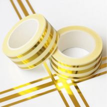 2 Ruban Adhésif Décoratif pour Carrelage 2.5cm, pvc Imperméable Autocollante Joints Bande D'étanchéité,pour Plafond, Murs,Sols,Home Déco (Or,5m)——