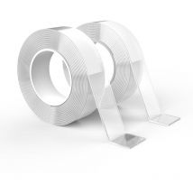 2 Ruban Adhésif Double Face 1MM d'Épaisseur Double Face Extra Fort Nano-Ruban Lavable et Réutili - 3CM x 500CM