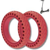 2 Ruote 8 1/2 X 2 Pneumatici Rossi Per Monopattino Elettrico Gomme Piene 8.5 X 2.0 Antiforatura