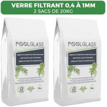 2 sacs de 20KG Verre filtrant 0,4 a 1mm
