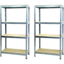 scaffali in metallo "joker" a incastro con 4 piani, 90x40x174 cm portata 175 kg - grima