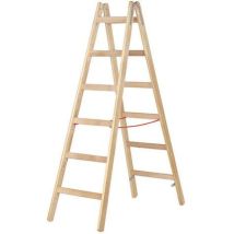 Scaletta in legno 2x10 gradini - altezza massima di lavoro 4.20m - 71410/2x10