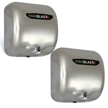Maxblast - 2 x Sèche-mains Electrique Automatique Acier Inoxydable Filtre hepa pour Toilettes Commerciales Restaurants Hopitals Café horeca Ecole