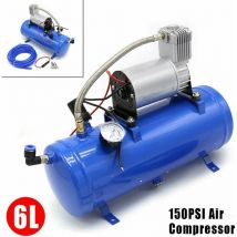 Compresseur d'air électrique silencieux 12 v 150 psi - Capacité du réservoir : 6 l - Pour voiture, bateau, vélo