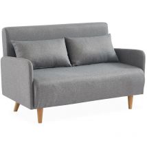 Alice's Garden - 2-seater convertible sofa bed with reclining backrest, Panam, Light Grey