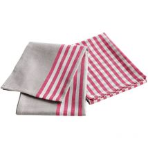 2 Serviettes torchons 50 x 70 cm Pink star rose