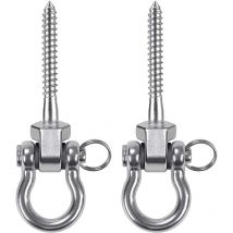 2 Set de Suspension de balançoire, inox 304 Suspension de Fauteuil Suspendu, Crochet de Plafond de capacité balançoire