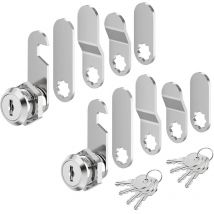 2 set Serrure de boîte aux lettres 4 clés, livré avec 5 plaques de verrouillage différentes, serrure de boîte aux lettres de 16 mm, serrure à levier