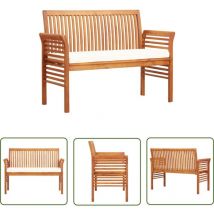 The Living Store 2-Sitzer Gartenbank mit Kissen 120 cm Massivholz Akazie - Holzbänkchen - Gartenbank - Sitzgelegenheit Garten - Balkon Möbel
