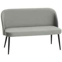 2-sitzer-sofa, Moderne Polstercouch Mit Metall- Und Holzrahmen, Samtartiger Stoffbezug, Grau