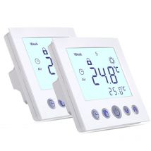 Swarey - 2 Stück Digital Thermostat Kesselthermostate Thermostat Raumthermostat für elektrische und wassergeführte Fußbodenheizung