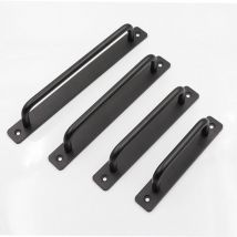 Jn.songs - 2 Stk Schiebetürgriffe, Schiebe Türgriff mit Platte Edelstahl, Scheunentor Griff für Küche Schränke Schlafzimmer, Schwarz - 128mm