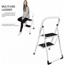 Briefness - 2 Step Stool Folding Step Stools for Adults with Handgrip with Anti-Slip Tread Step Lightweight Multi Purpose