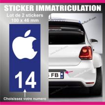 Adnauto - 2 stickers plaque immatriculation - Modele jobs - Run-R