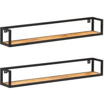 Bonnevie - 2 Stk. Wandregal,Wandboard für Wohnzimmer, Schlafzimmer, Flur, Badezimmer,Hängeregale 120 cm Massivholz Akazie DTHFF2435404