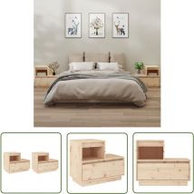 Bonnevie - The Living Store Nachttische 2 Stk. 60x34x51 cm Massivholz Kiefer - Massivholzmöbel - Kiefernmöbel - Nachttische - Wohnzimmer Dekoration