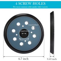 Beijiyi - 2 Stück 125 mm Exzenter-Ersatzschleifpad, 8-Loch-Klett-Schleifpad (blau)