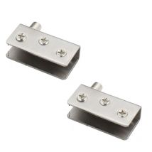 2 Stück 52 x 16 mm rahmenloses Glastürscharnier Edelstahl-Glastürscharnier Glasclip