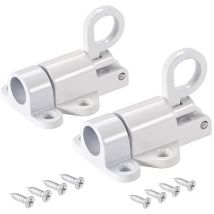 ZVD - 2 Stück Aluminiumriegel, Rückprallriegel, Federrückprallriegel, Schlossriegel, für Fenster, Schuppen, Tor, Toilette, Schlafzimmer - Weiß