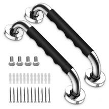 Memkey - 2 Stück Badewannengriff, 33 cm rutschfester Badezimmer-Haltegriff, wandmontierter Haltegriff aus Edelstahl, Duschgriff für ältere