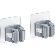 Lablanc - 2 Stück Besenhalter zur Wandmontage, Wandmontierter Besenhalter Selbstklebender Mopphalter, Geeignet für Küche, Bad, Garten