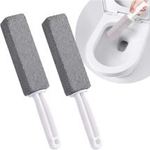 Aougo - 2 Stück Bimsstein-Reinigungsbürste, professionelle Pediküre-Fußfeile mit hängendem Bürstengriff, für Küche/Grill/Bad/Toilette/Pool