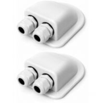 Macaron - 2 Stück Dachdurchführung, IP68, wasserdicht, Solar-Kabelverschraubung, wetterfeste Doppel-Kabeleinführungsbox, ABS-Kabelverschraubung für