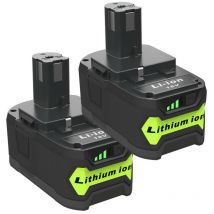 2 Stück Ersatzakku Akkus Für Ryobi P108 18V 6000mAh Lithium ONE+ Plus RB18L50 Batterie RB18L40 P104