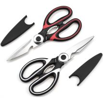 2 Stück Küchenscheren, Robuste Küchenscheren, Professionelle Edelstahlscheren, Mehrzweckscheren Mit Abdeckung Für Hühnchen, Fisch, Gemüse Und Grillen,