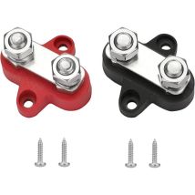 Dolaso - 2 Stück M8-hochleistungsklemmen, Doppelbolzen-stromverteilungsblock, Stromverteilungsklemmenblock, Positiv Isolierter Batterie-stromanschluss