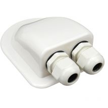 Kingso - 2 Stück Marine wasserdicht abs Solar Doppel Dual Kabeleinführung gebogene Kabelverschraubung Kabelverbinder für Wohnmobil Wohnmobil Boot