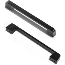 Jn.songs - 2 Stück Möbelgriffe Edelstahl Schrankgriffemit Schraube Schwarzer Griffe Möbel Türgriff für Scheune Schranktüren Gartentüren Schranktüren