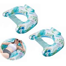 2 Stück Poolboje, Poolfloß 4-in-1, Aufblasbares Poolbett, Aufblasbarer Hängematten-float, Tragbare Wasser-hängematte Für Strand, Party, Urlaub