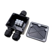 Aougo - 2 Stück wasserdichte IP68-Anschlussdose, wasserdichte Anschlussdose für den Außenbereich, 3-Wege-Kabelstecker-Gehäuseanschlüsse für